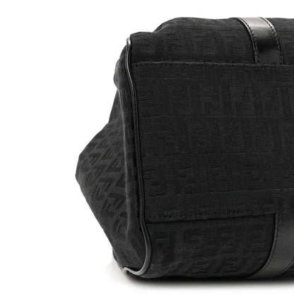 Fendi Zucchino Vitello Shoulder Bag Black 8 of 9