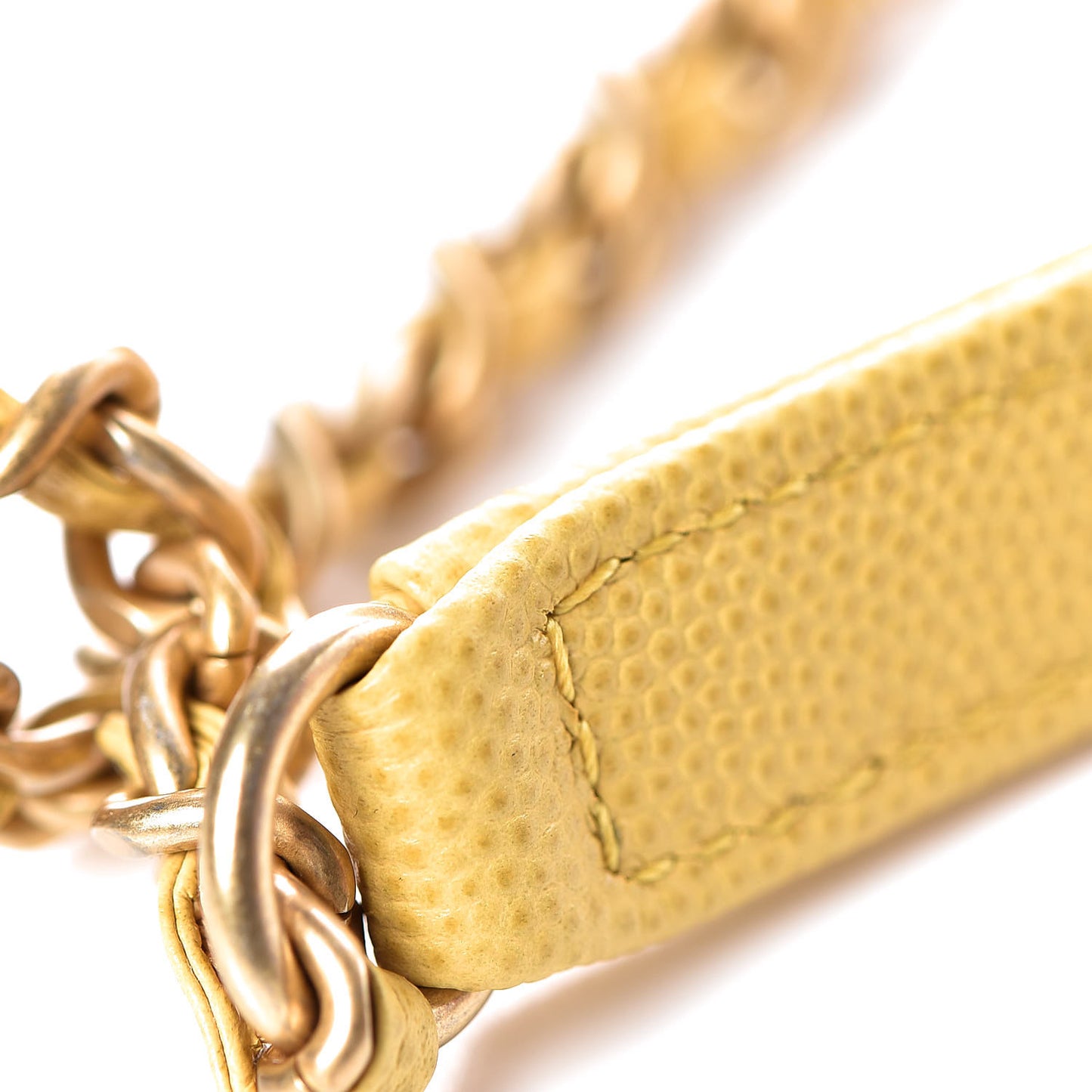 Caviar Chevron Quilted Mini Coco Handle Flap Yellow