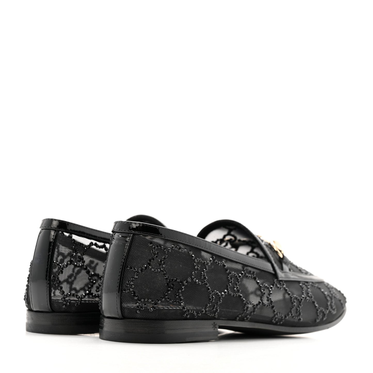 Tela Retino Kid Scamosciato Crystal GG Monogram Jordaan Loafer 38.5 Black