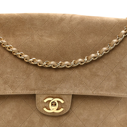 Chanel Suede Calfskin Souplissimo Maxi Flap Dark Beige 8 of 10
