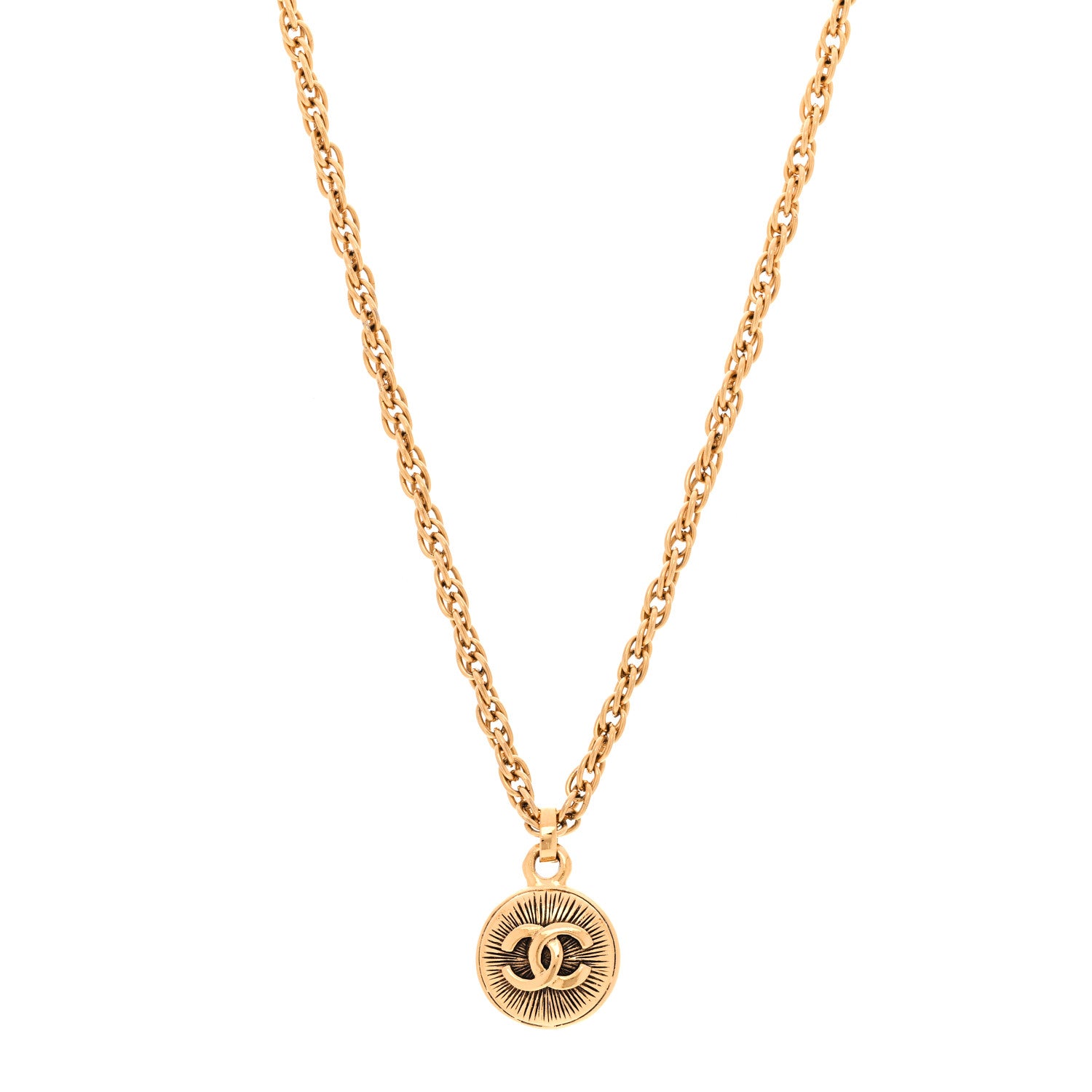 Chanel CC Pendant Necklace Gold 1 of 7