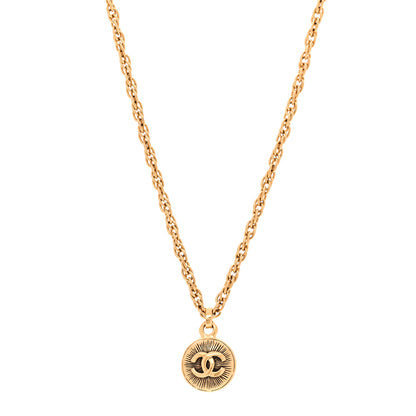 Chanel CC Pendant Necklace Gold 1 of 7