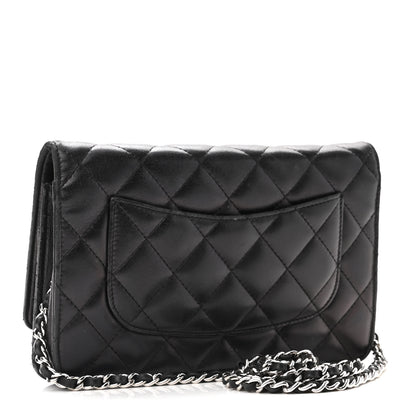 Chanel Lambskin Quilted Wallet On Chain WOC Black 3 of 14