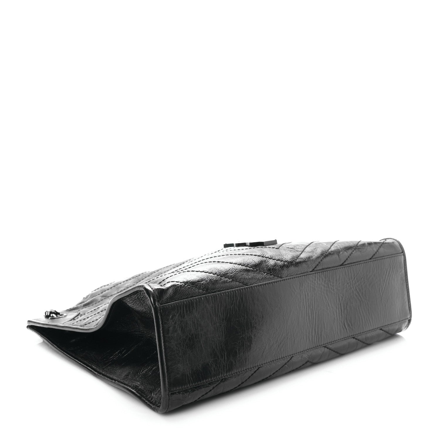 Saint Laurent Crinkled Calfskin Matelasse Monogram Large Niki Shopper Tote Black 4 of 8