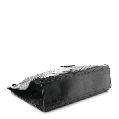 Saint Laurent Crinkled Calfskin Matelasse Monogram Large Niki Shopper Tote Black 4 of 8