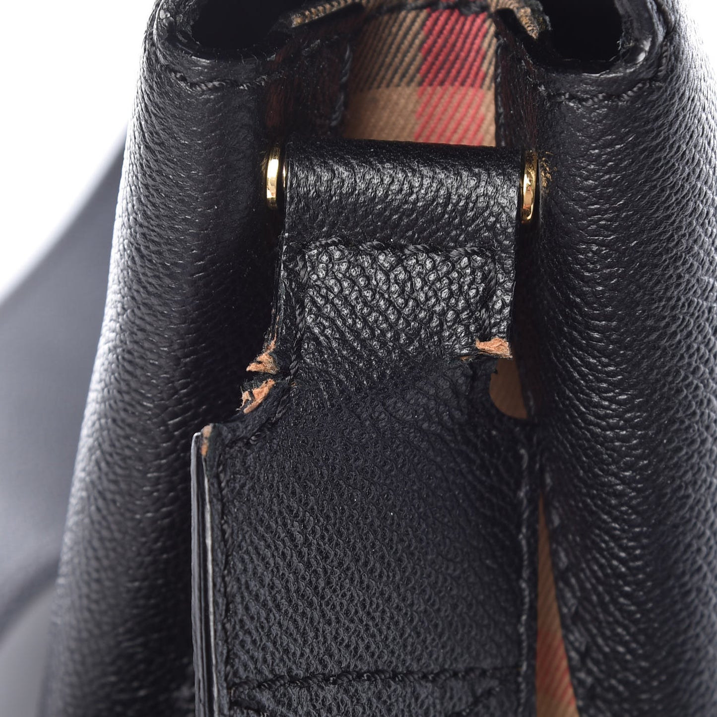 Soft Grain Calfskin House Check Small Helmsley Crossbody Black