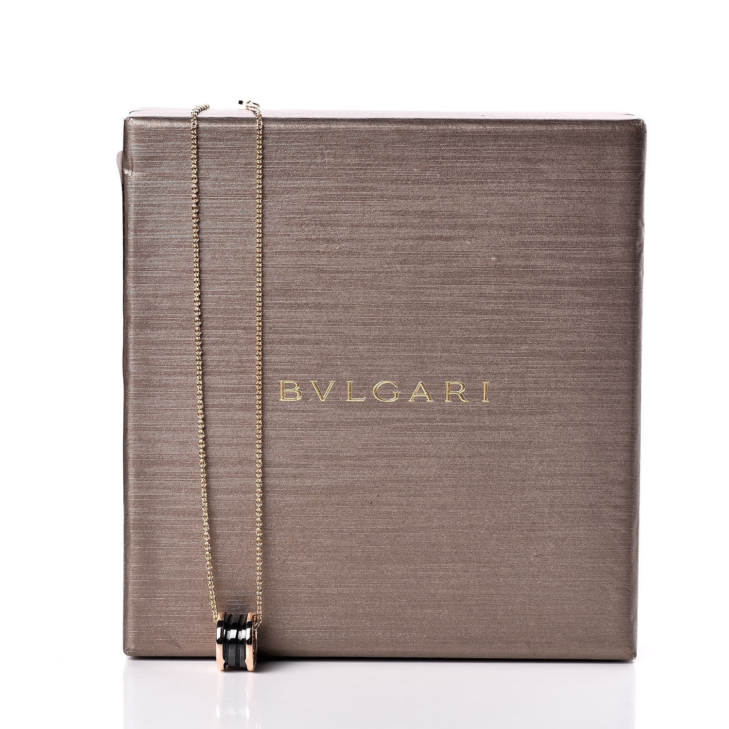 Bulgari 18K Rose Gold Black Ceramic B.Zero1 Pendant Necklace 6 of 6