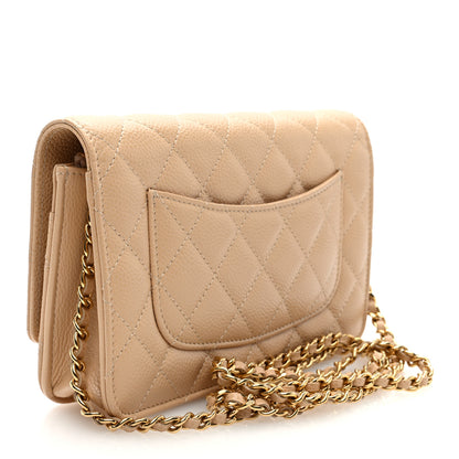 Chanel Caviar Quilted Wallet on Chain WOC Beige 3 of 11
