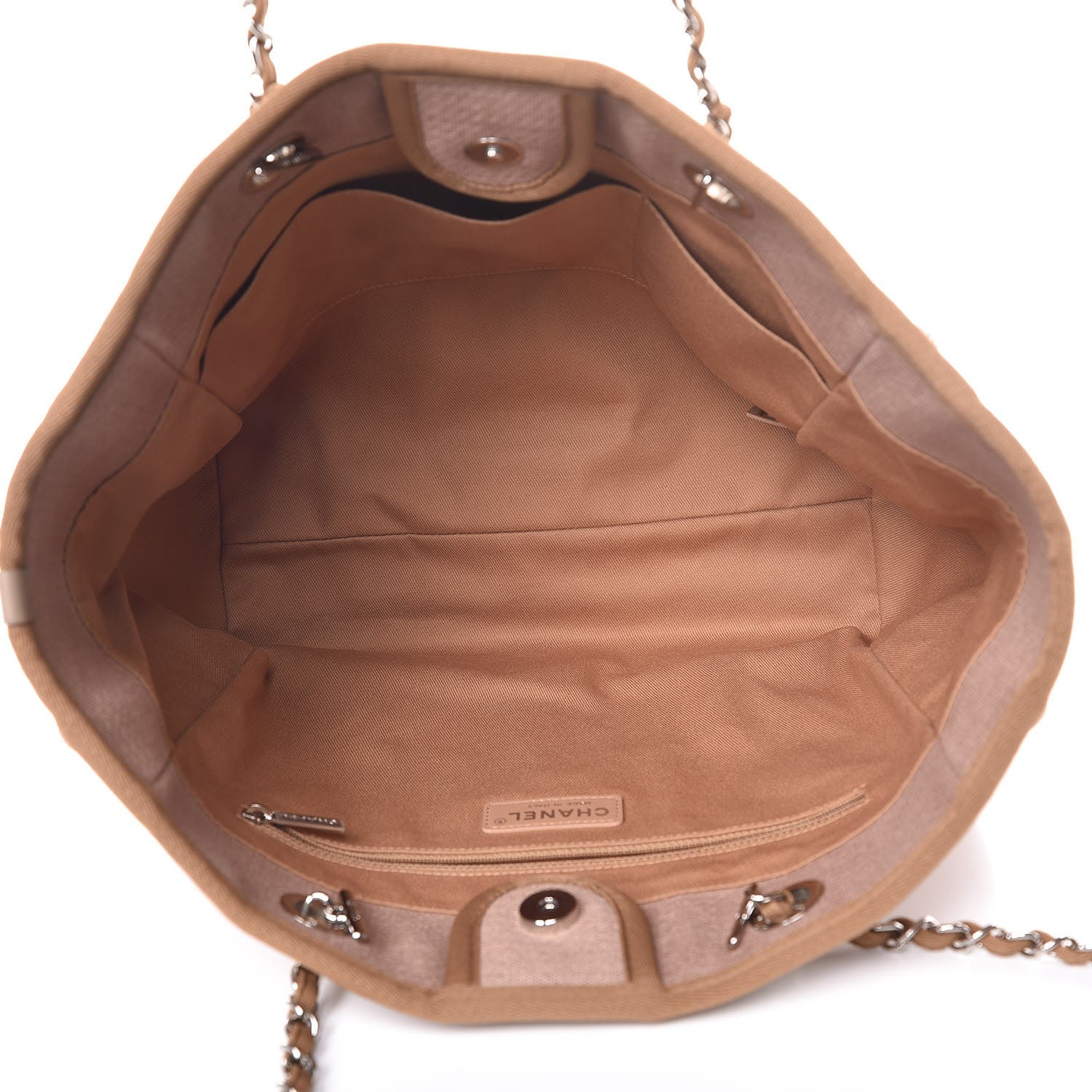 Chanel Canvas Deauville Small Tote Beige 5 of 9