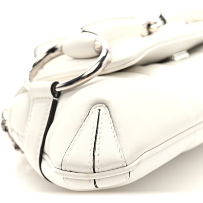 Gucci Nappa Vertical Matelasse Small Maxi Horsebit Chain Shoulder Bag Great White 9 of 10