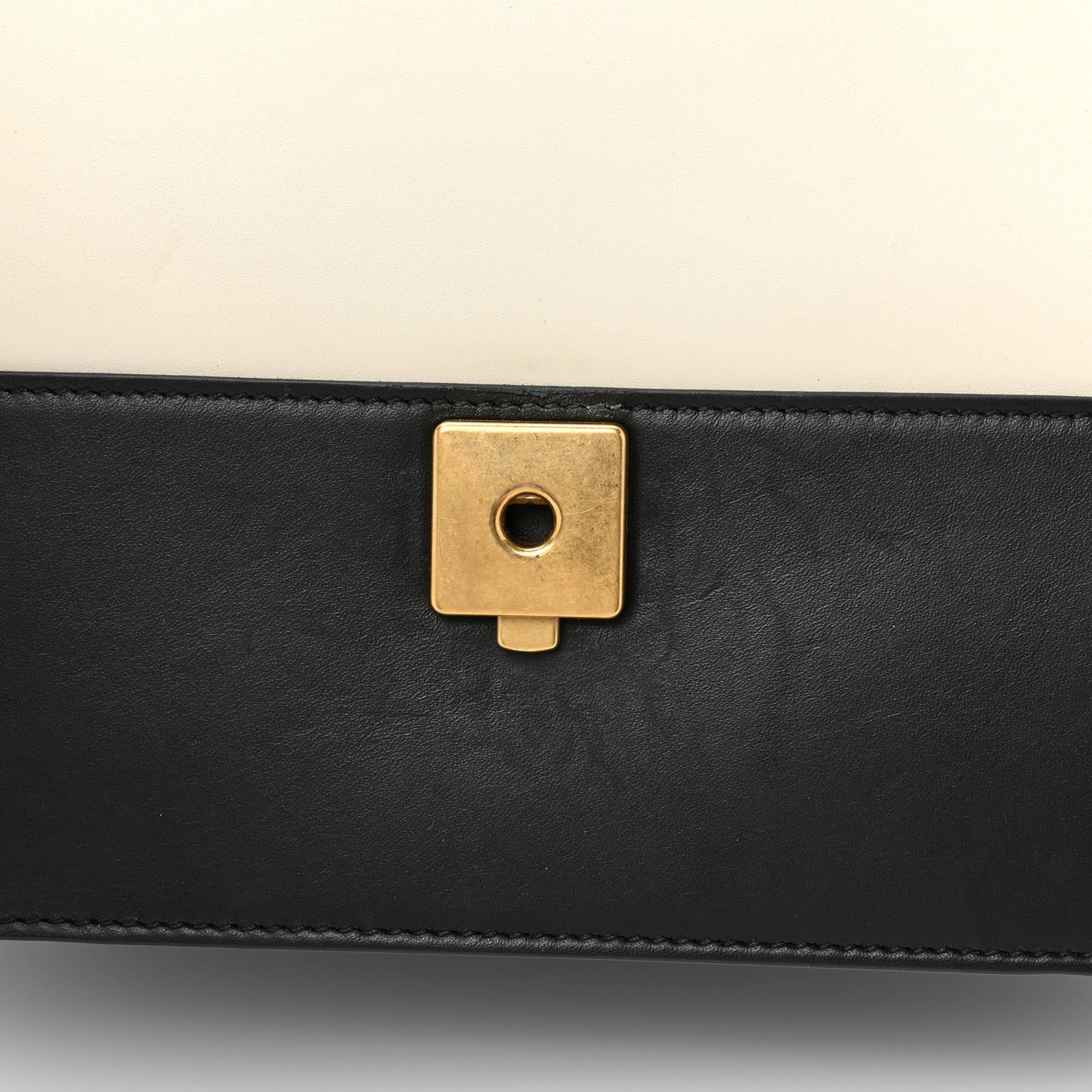 Calfskin Sylvie Web Small Queen Margaret Top Handle Bag Black White