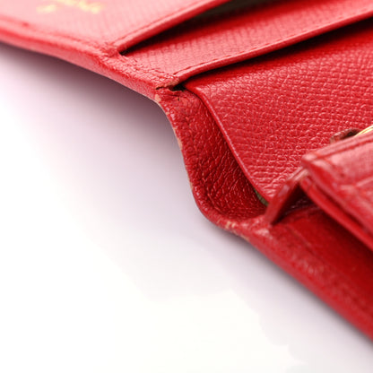 Chanel Grained Calfskin CC Button Yen Wallet Red 9 of 13