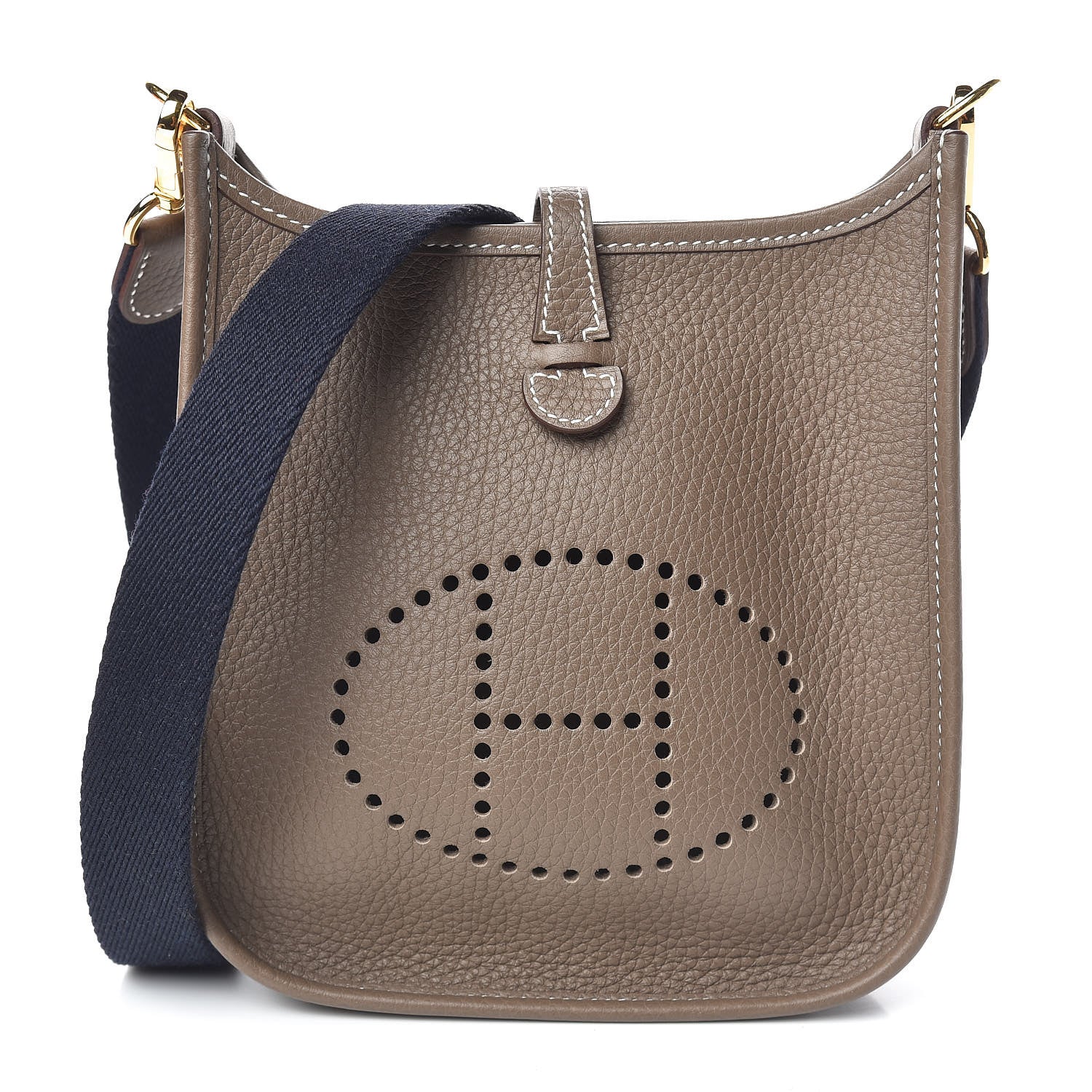 Hermes Taurillon Clemence Amazone Evelyne TPM Etoupe Bleu Indigo 1 of 11