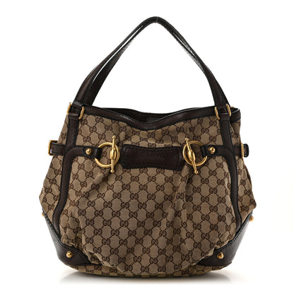 Gucci Monogram Large Jockey Tote Dark Brown 1 of 11
