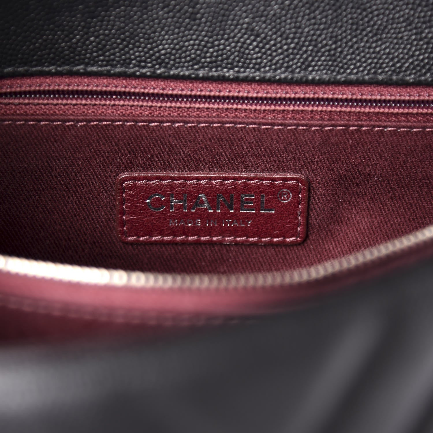 Chanel Caviar Chevron Quilted Small Coco Handle Flap Black 7 of 10