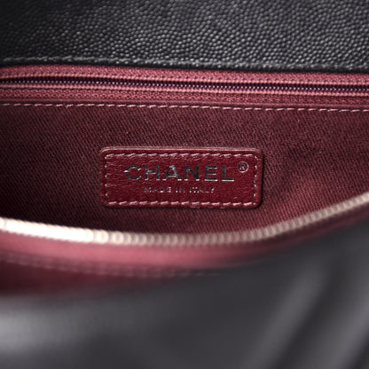 Chanel Caviar Chevron Quilted Small Coco Handle Flap Black 7 of 10