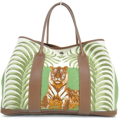 Hermes Toile Negonda Leather Tigre Royale Garden Party 35 1 of 9