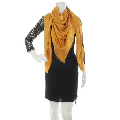 Louis Vuitton Wool Silk Monogram Shawl Safran 2 of 5