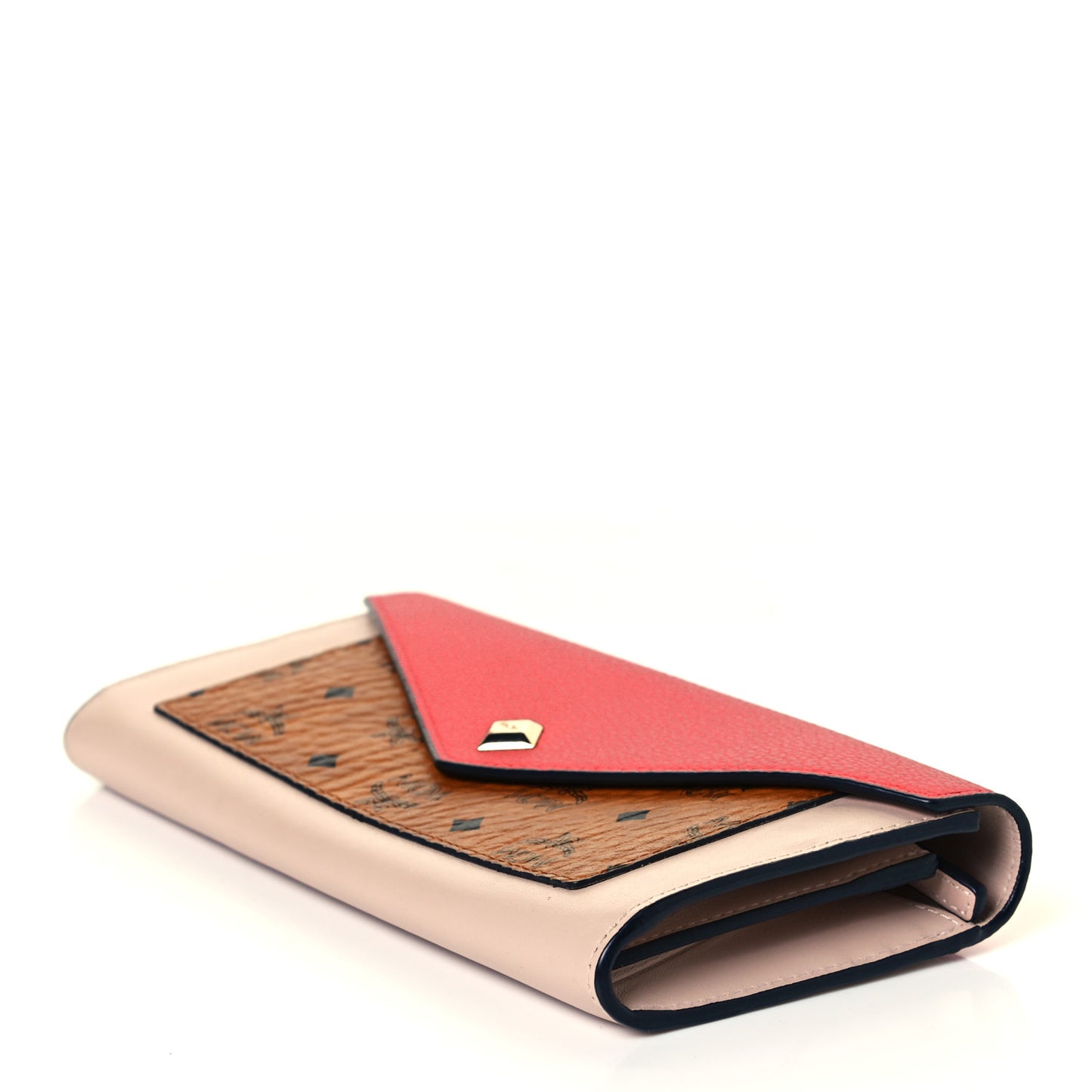 Calfskin Visetos Monogram Love Letter Color Block Wallet On Chain Cognac Red