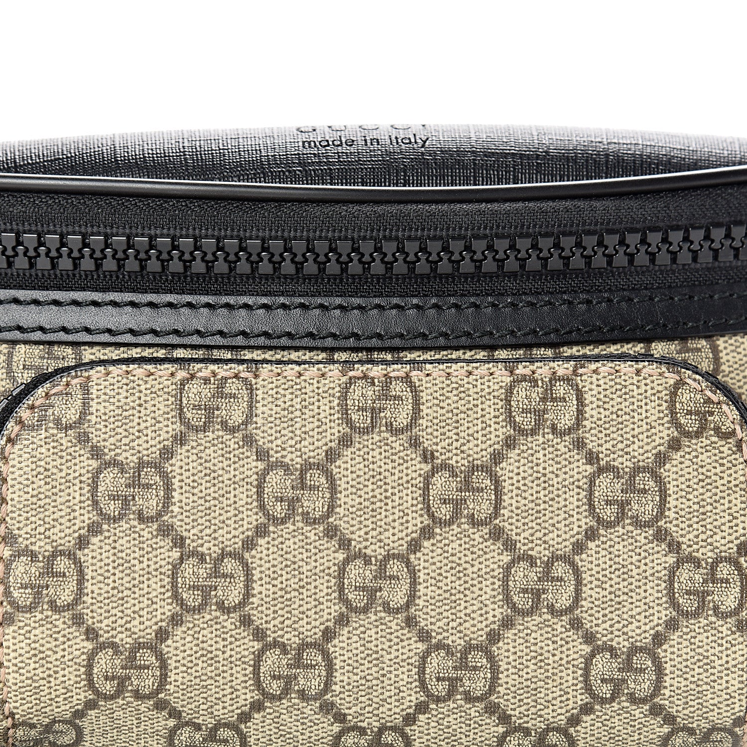 Gucci GG Supreme Monogram Belt Bag Black 7 of 10