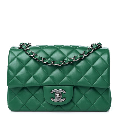 Chanel Lambskin Quilted Mini Rectangular Flap Green 1 of 13