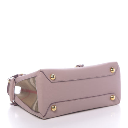Burberry Grainy Calfskin House Check Small Banner Tote Pale Orchid 4 of 10