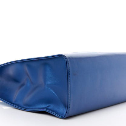 Telfar Metallic Vegan Leather Medium Shopping Bag Cobalt 10 of 11