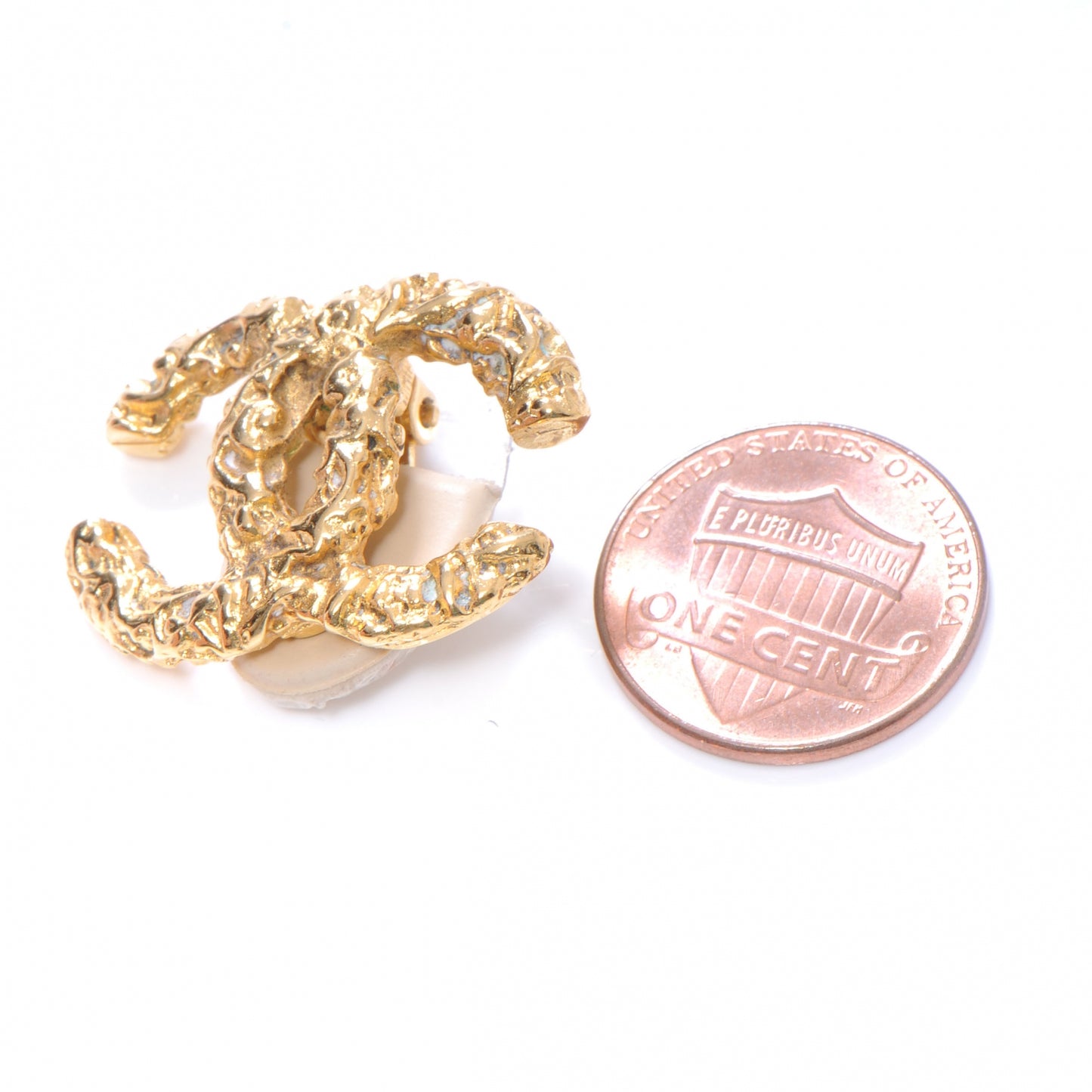 Antique CC Clip On Earrings Gold