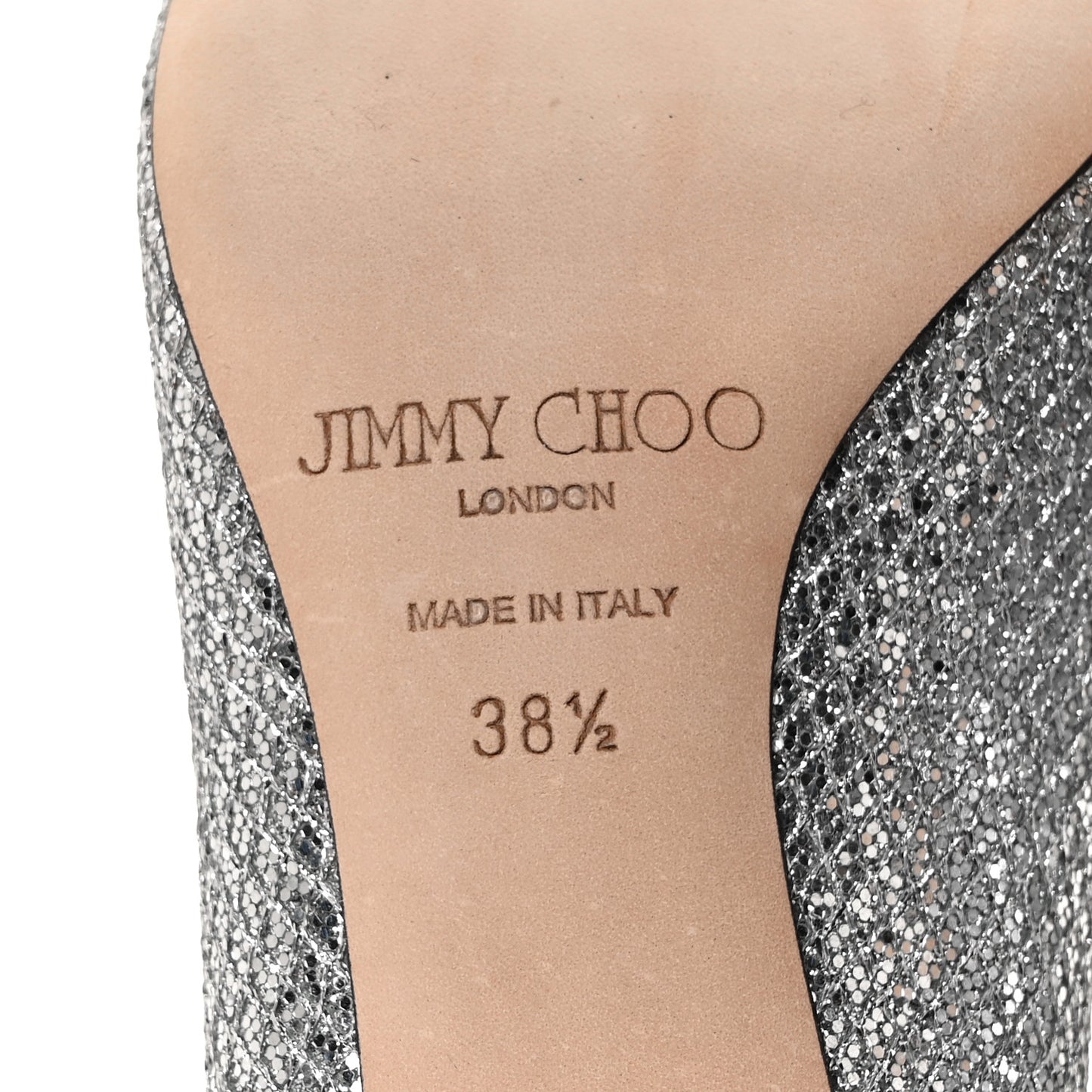 Glitter Pointy Toe Romy 60 Pumps 38.5 Silver