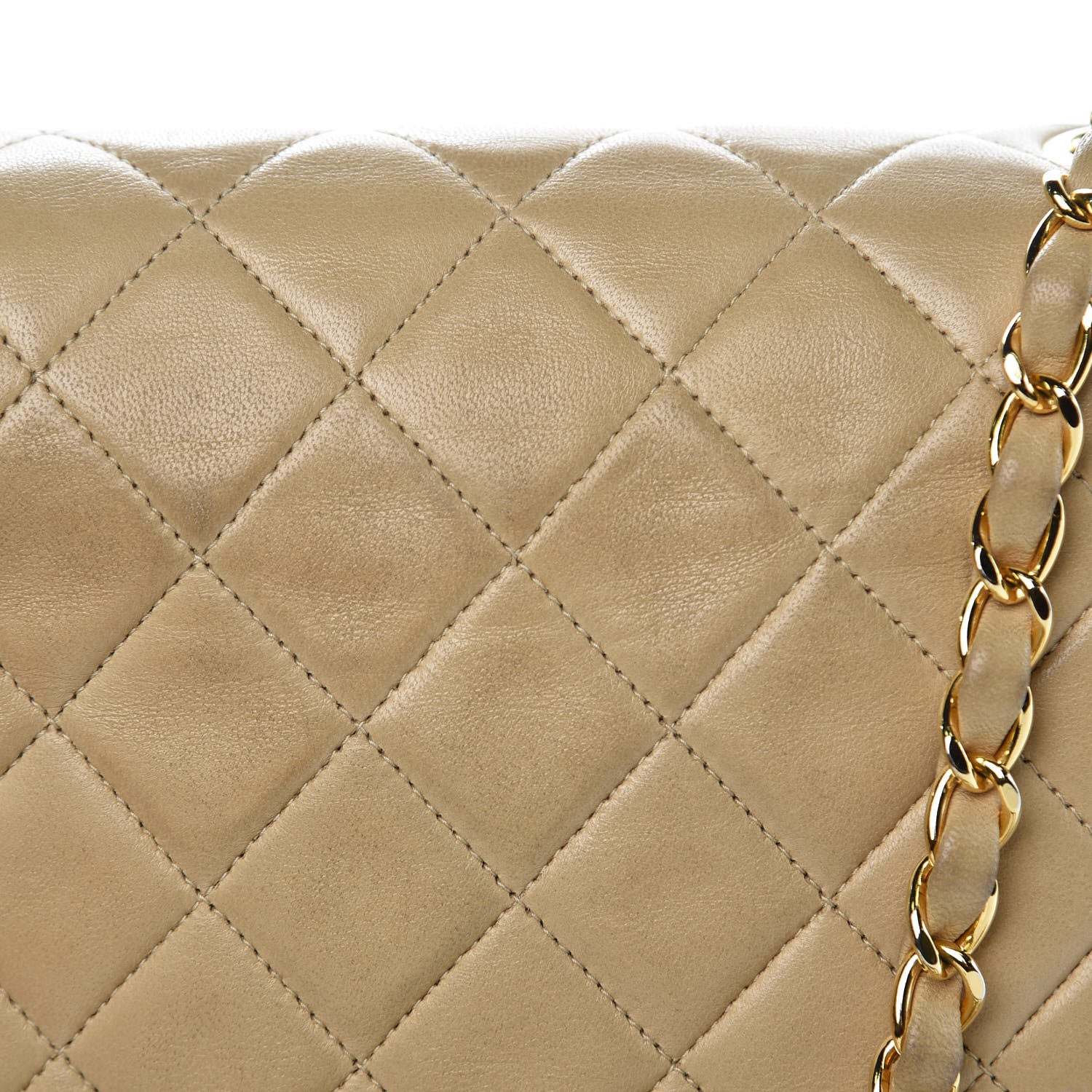 Chanel Lambskin Quilted Small Single Flap Beige 13 of 15