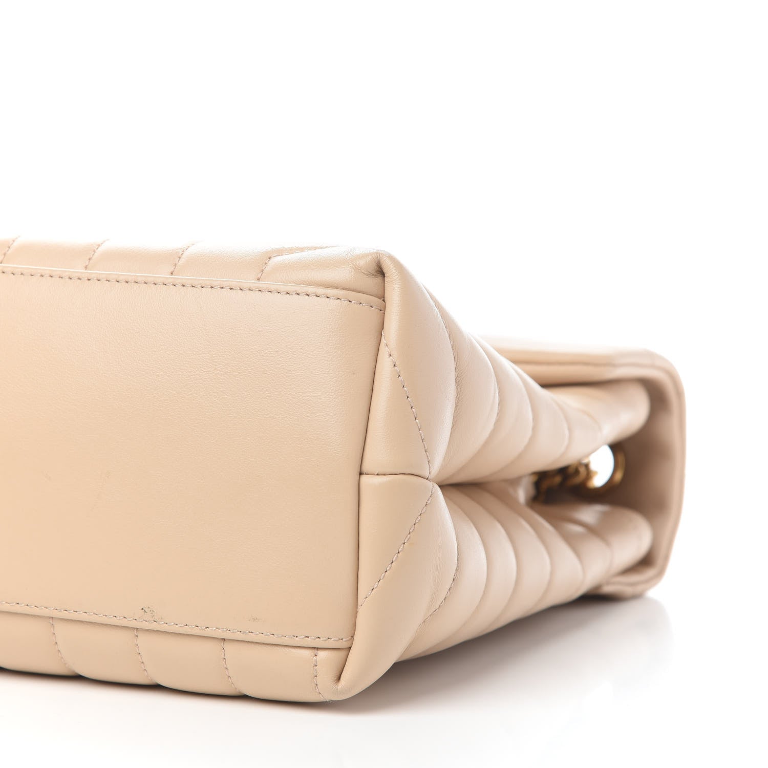 Saint Laurent Calfskin Y Quilted Monogram Medium Loulou Chain Satchel Nude Powder 9 of 13