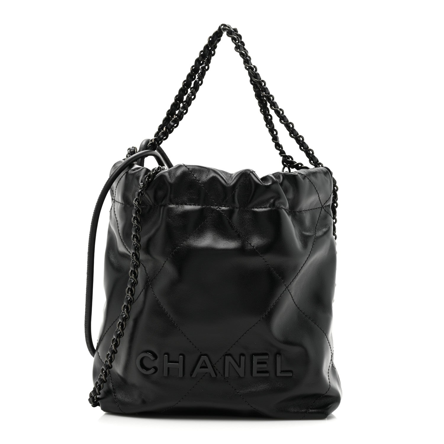 Chanel Shiny Calfskin Quilted Mini Chanel 22 So Black 1 of 10