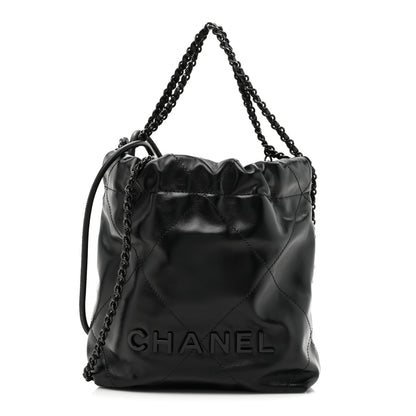Chanel Shiny Calfskin Quilted Mini Chanel 22 So Black 1 of 10