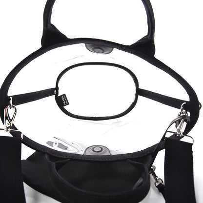 Prada Plexiglass Canapa Small Shopper Tote Black 5 of 9