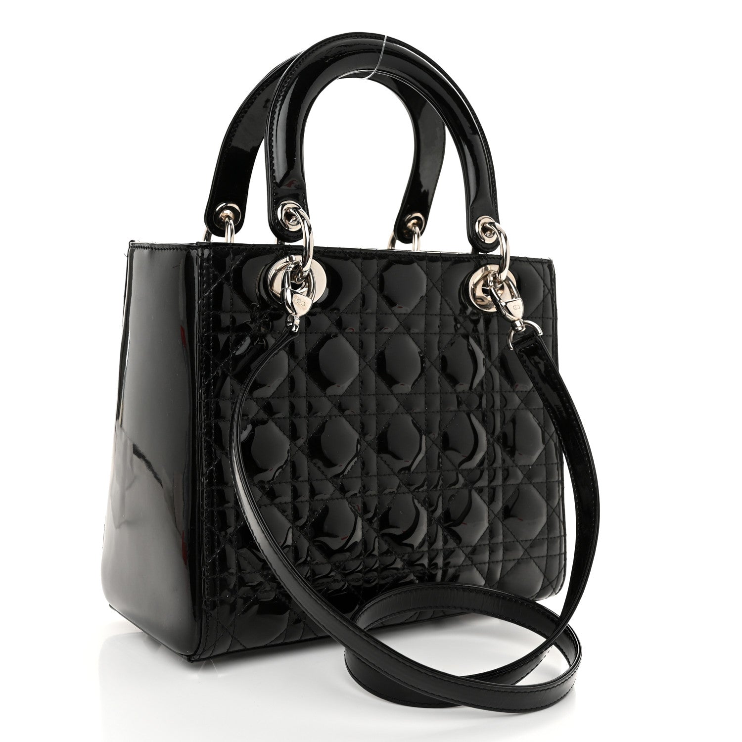 Christian Dior Patent Cannage Medium Lady Dior Black 3 of 12