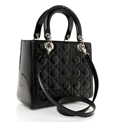 Christian Dior Patent Cannage Medium Lady Dior Black 3 of 12