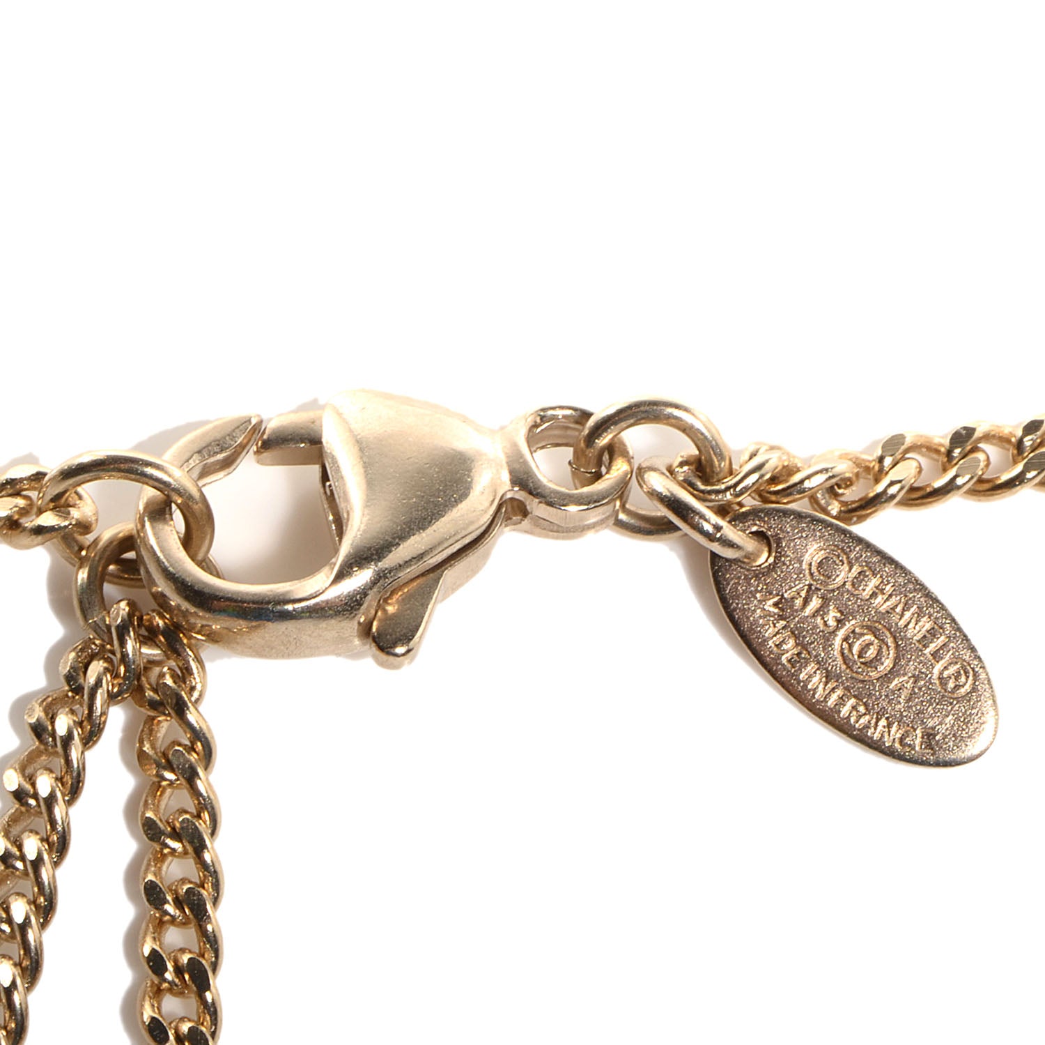 Chanel Pearl Resin CC Necklace Gold 5 of 7