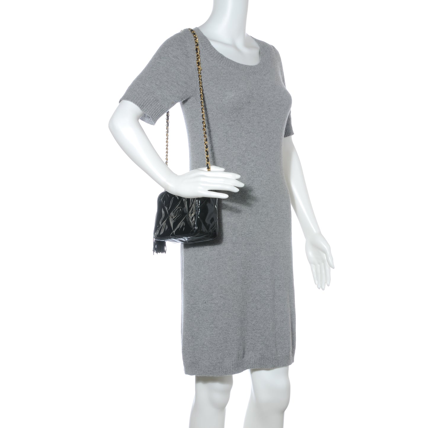 Patent Tassel Small Camera Case Black
