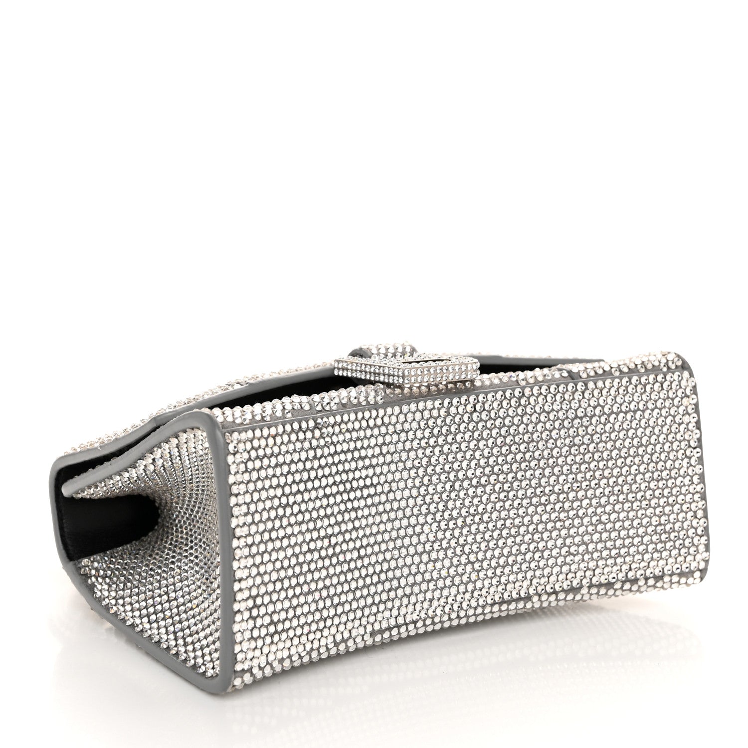 Balenciaga Strass Suede Hourglass Top Handle Bag XS Smoke Grey Crystal 4 of 11