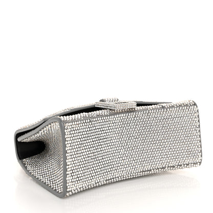 Balenciaga Strass Suede Hourglass Top Handle Bag XS Smoke Grey Crystal 4 of 11