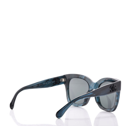 Chanel Acetate Mirror CC Fall Square Sunglasses 5357-A Dark Blue 3 of 8