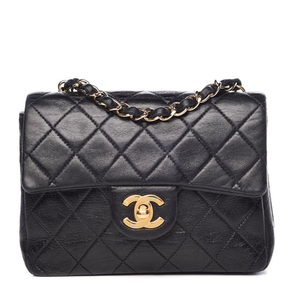 Chanel Lambskin Quilted Mini Square Flap Bag Navy 1 of 9