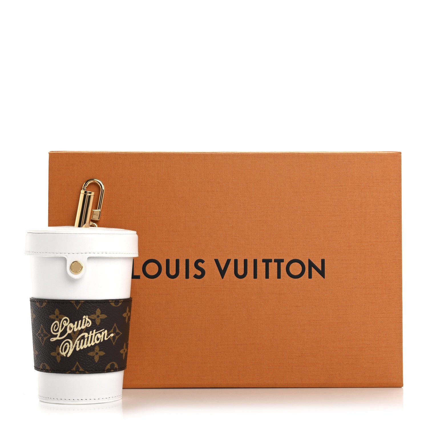 Louis Vuitton Calfskin Monogram LV Cup Bag Charm White 1709206