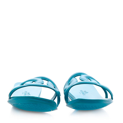 Hermes Rubber Aloha Sandals 39 Bleu Vif 2 of 10