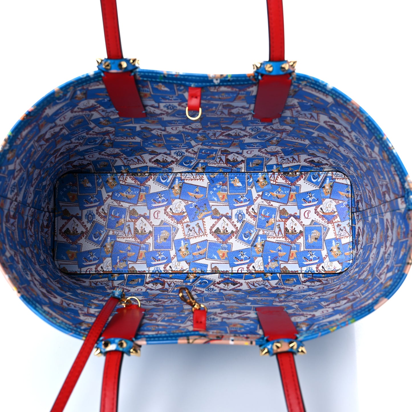 Patent Calfskin Small Greekaba Cabata Tote Blue