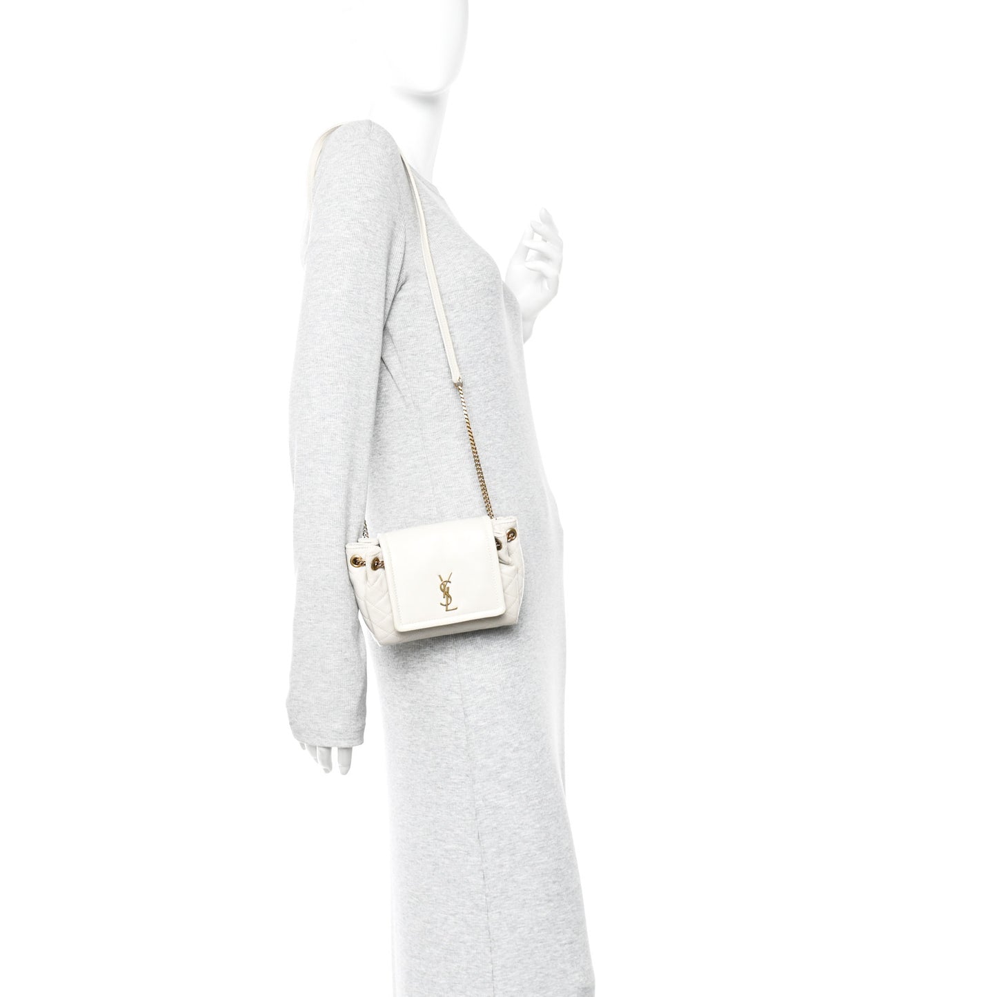 Lambskin Quilted Monogram Mini Nolita Crema Soft