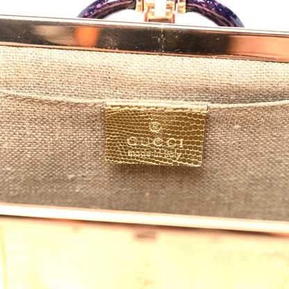 Gucci Metallic Lizard Jeweled Snake Evening Bag Gold 6 of 11