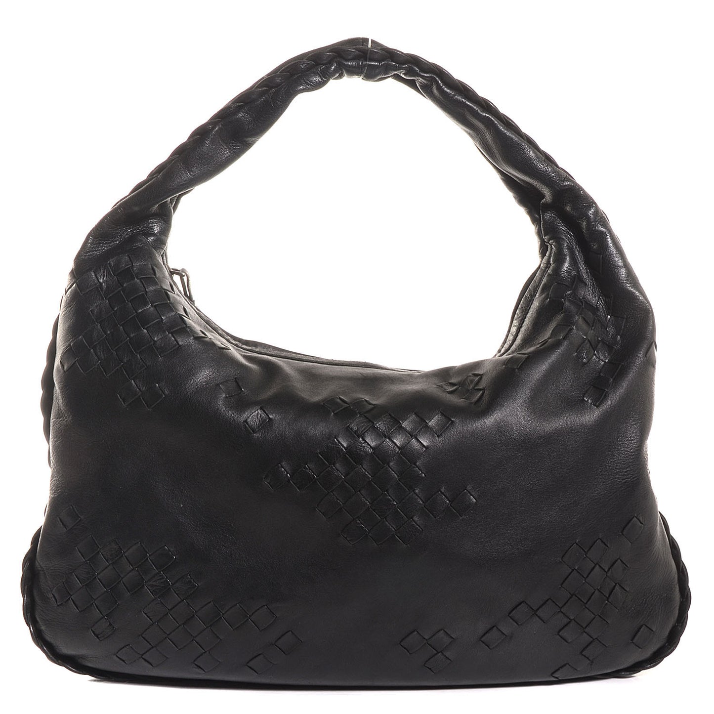 Nappa Intrecciato Patchwork Medium Hobo Black
