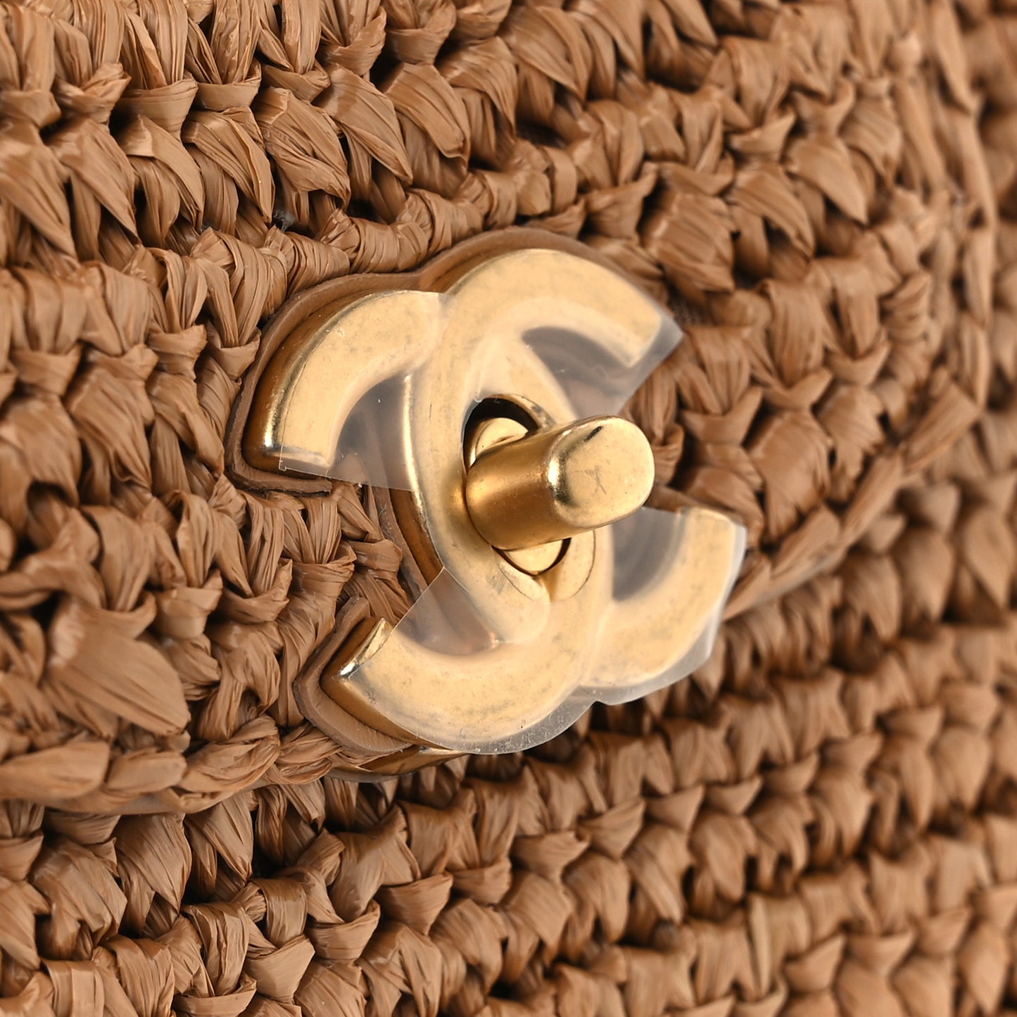 Braided Raffia Nano Kelly Flap Bag Dark Beige