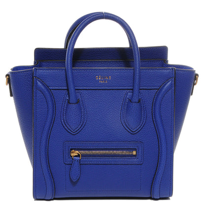 Celine Drummed Calfskin Nano Luggage Indigo 1 of 8